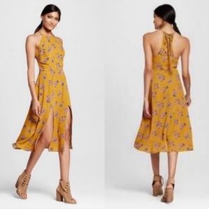 Mustard floral dress